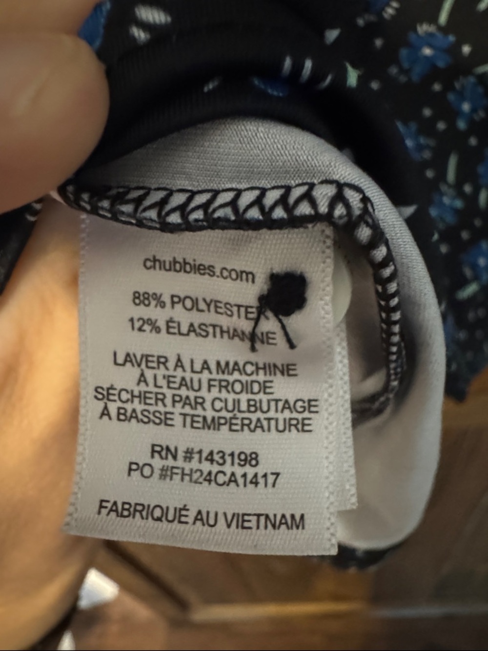 chubbies Black Polo with Blue Floral Print - Picture 5 of 6
